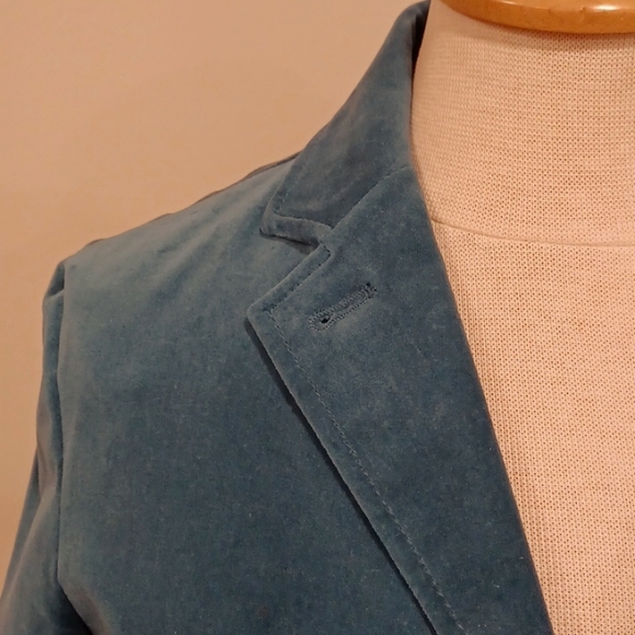 Gap Peacock Blue Velvet Preppy Blazer- Sz. 4 - Picture 4 of 13